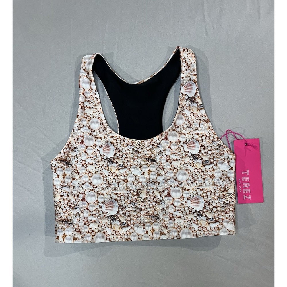Terez Sports Bra Lele X Terez Pearls Size Extra Small New With Tags